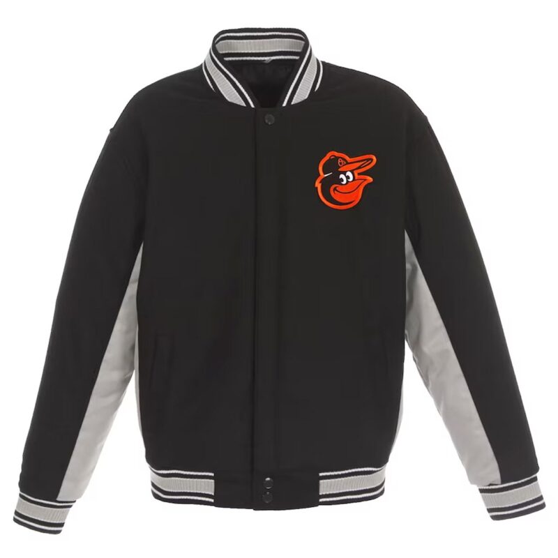 Accent Baltimore Orioles Black and Gray Varsity Wool Jacket