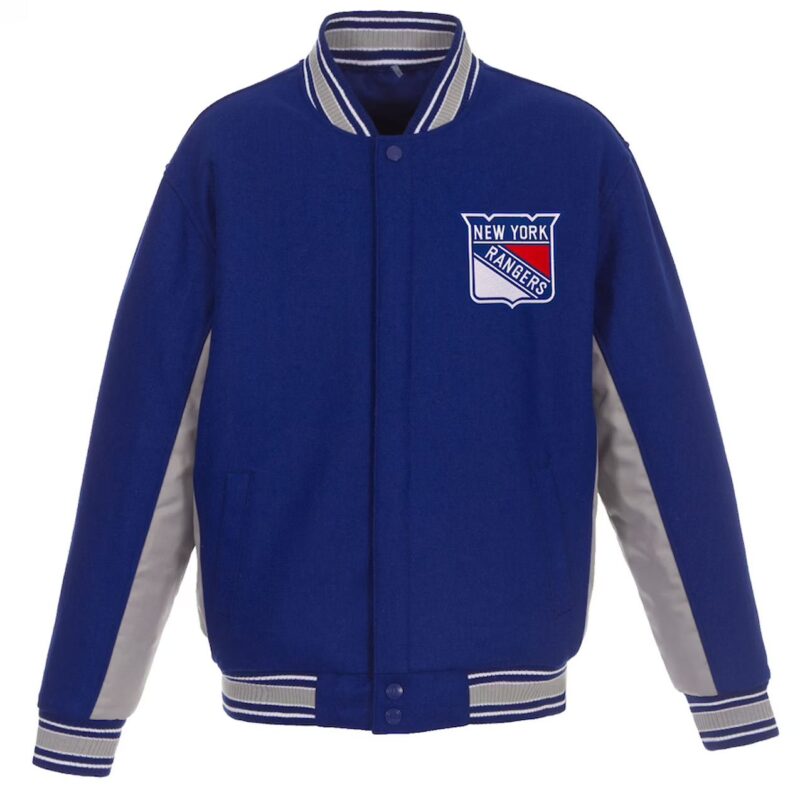 Royal/Gray New York Rangers Wool Poly-Twill Accent Jacket
