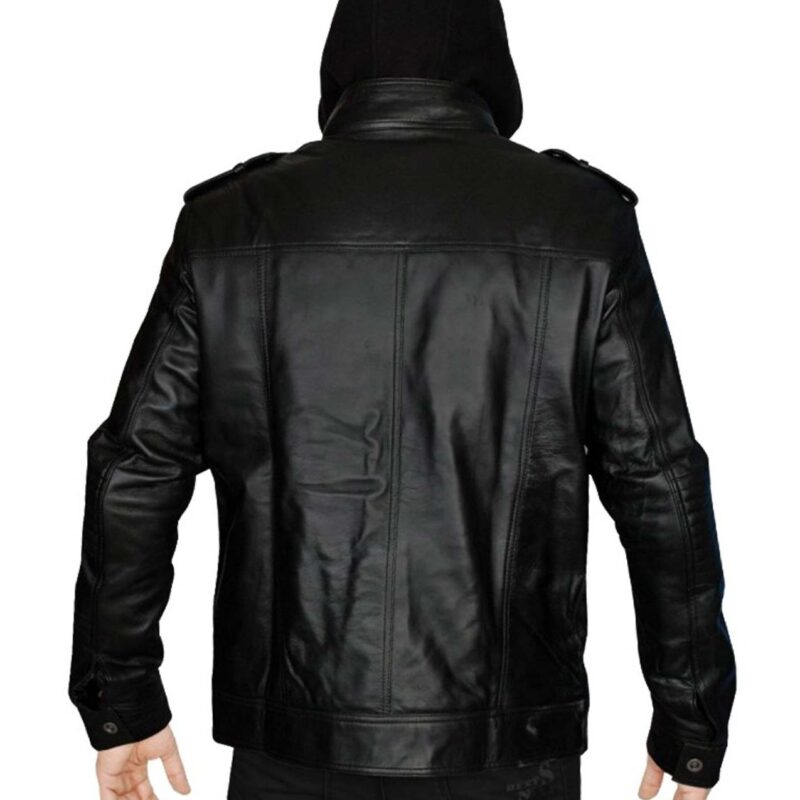 AJ Styles Leather Jacket with Hoodie