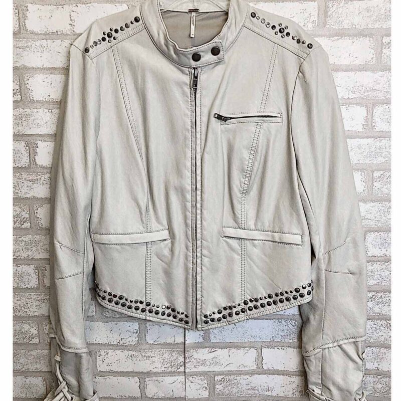 Pretty Little Liars S05 Sasha Pieterse White Leather Jacket