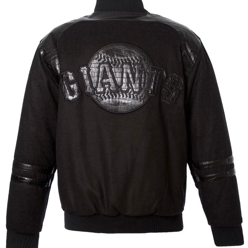 Alligator Logo San Francisco Giants Embroidered Black Wool Jacket