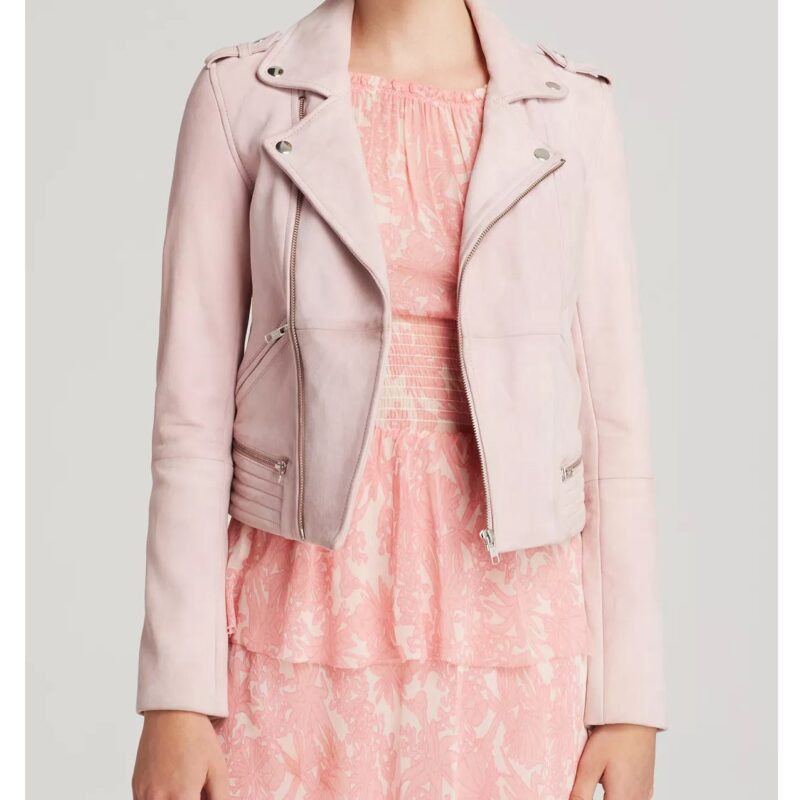 Pretty Little Liars S06 Lucy Hale Pink Leather Jacket