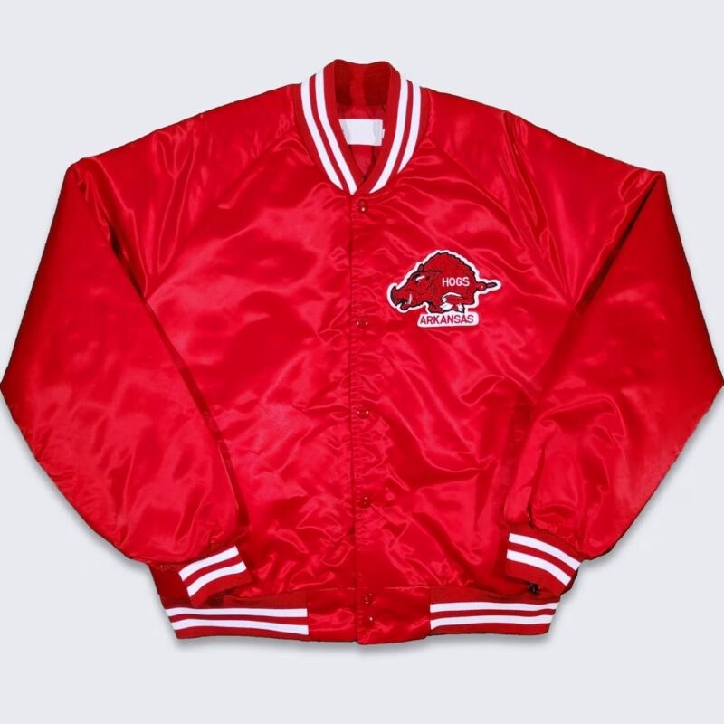 80’s Arkansas Razorbacks Red Bomber Jacket