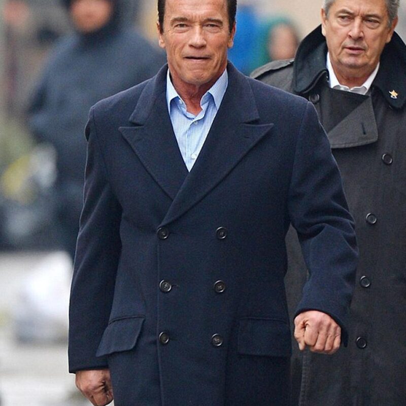 NY City Arnold Schwarzenegger Navy Trench Coat