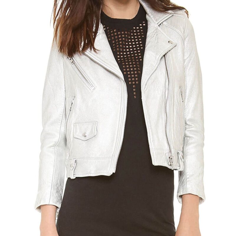 Arrow S04 Willa Holland Silver Leather Jacket