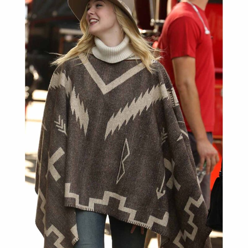 A Rainy Day in New York Elle Fanning Poncho