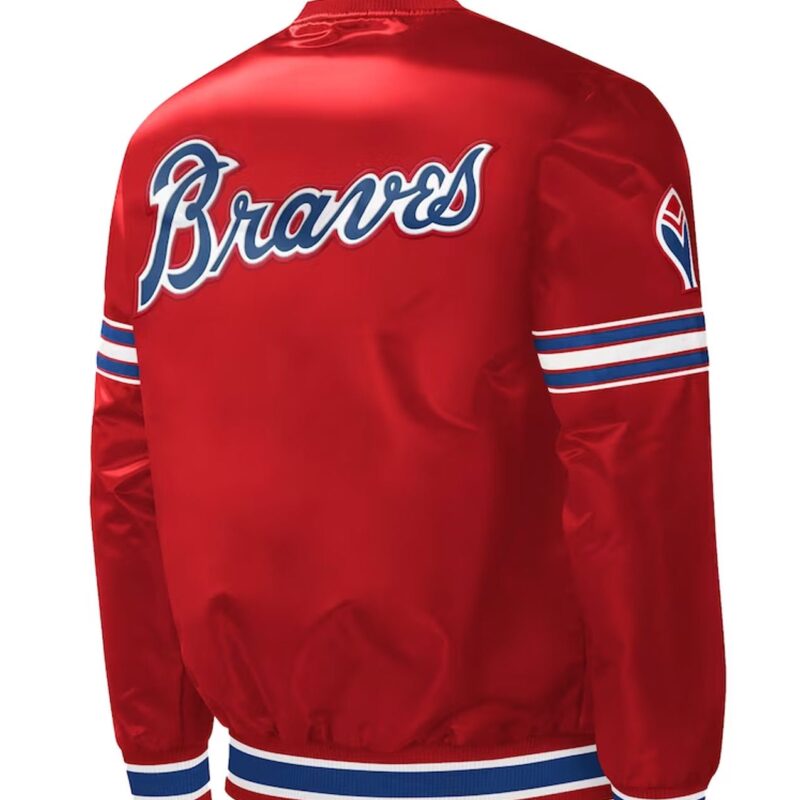 Atlanta Braves Slider Red Varsity Satin Jacket