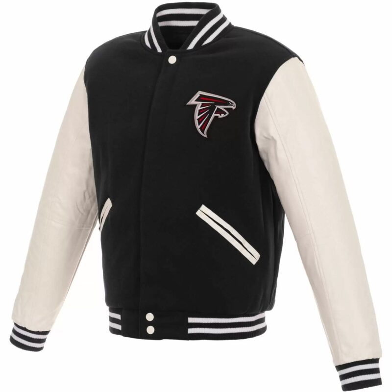 Atlanta Falcons Varsity Black and White Jacket