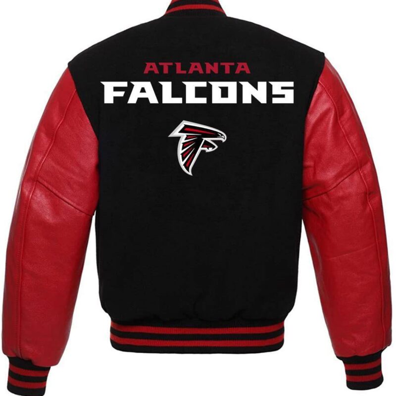 Atlanta Falcons Red and Black Varsity Jacket