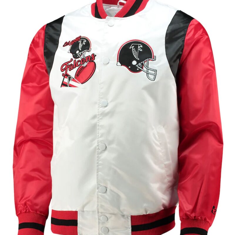 Retro The All-American Atlanta Falcons White and Red Jacket