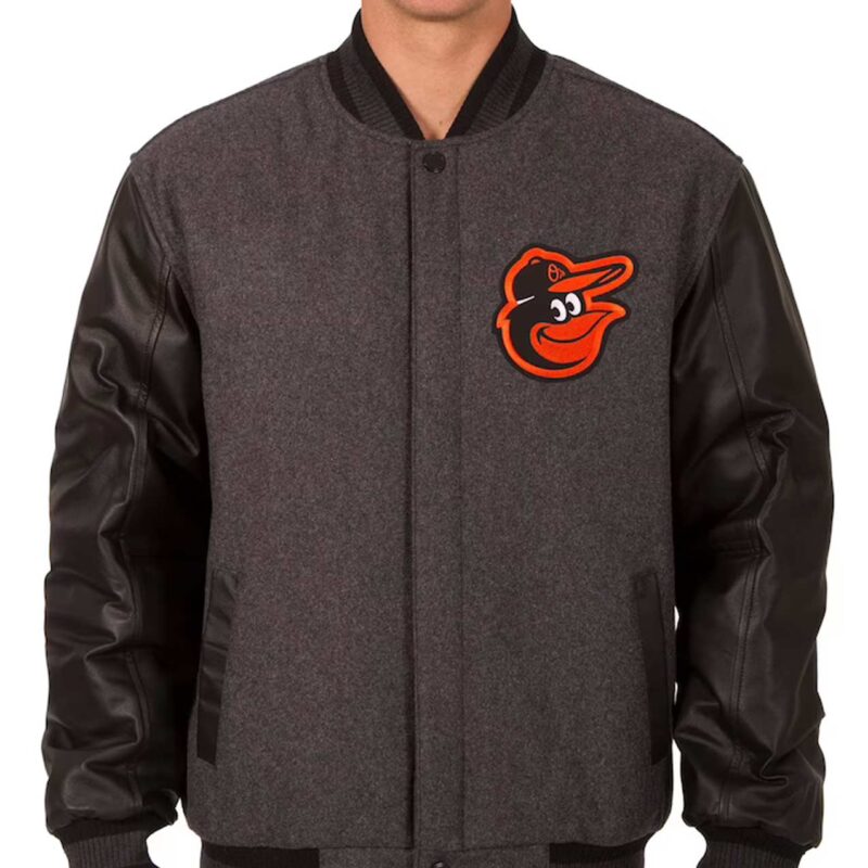 Charcoal/Black Baltimore Orioles Varsity Jacket