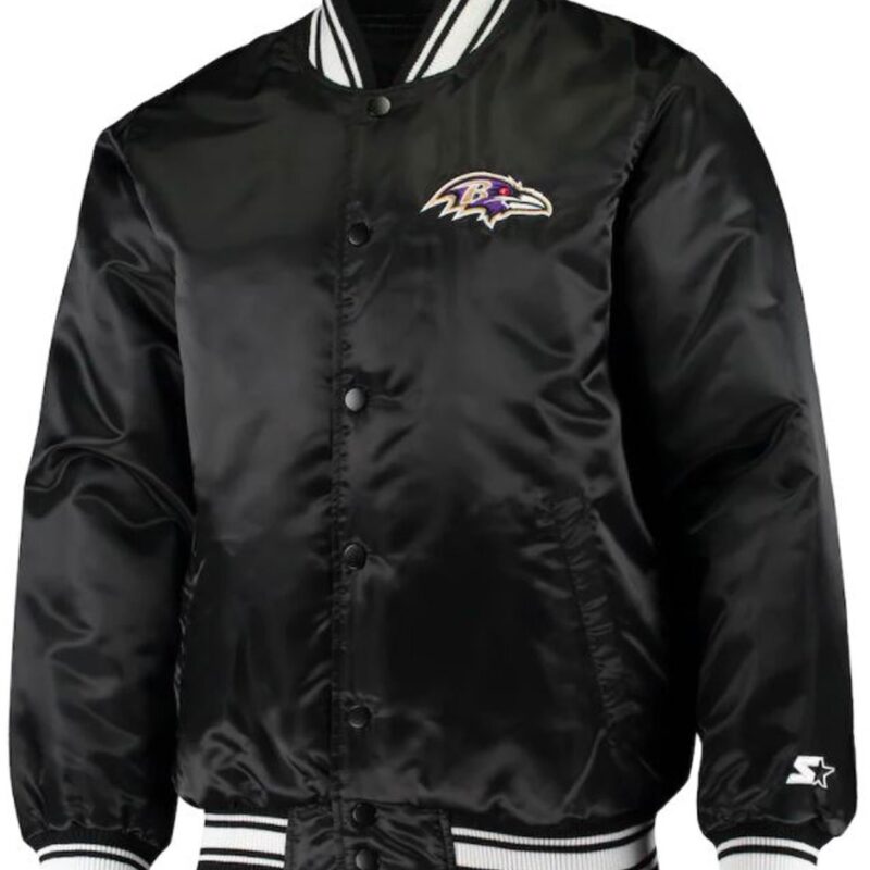 Starter Baltimore Ravens Black Bomber Jacket