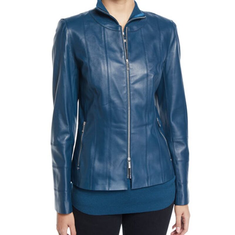 The Good Fight S03 Erica Tazel Blue Leather Jacket