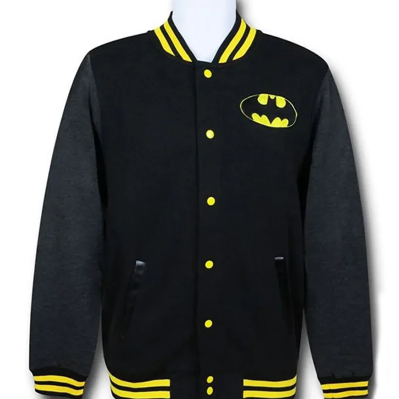 Batman Black Classic Logo Varsity Jacket