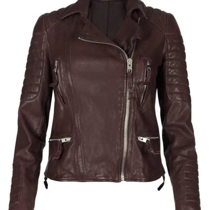 Switched at Birth S05 Vanessa Marano Maroon Leather Jacket