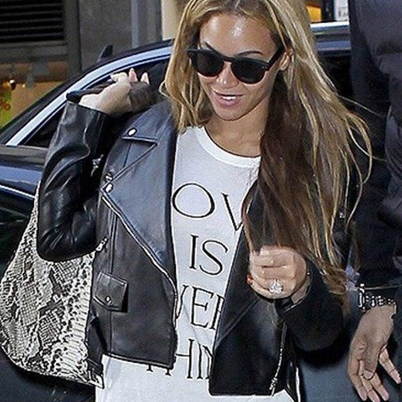 Beyonce Cropped Leather Jacket