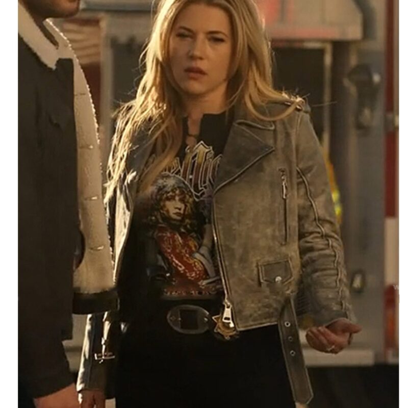 Big Sky Season 3 Katheryn Winnick Washed Leather Jacket