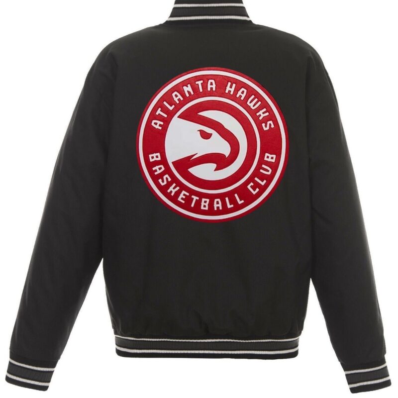 Black Atlanta Hawks Poly Twill Jacket
