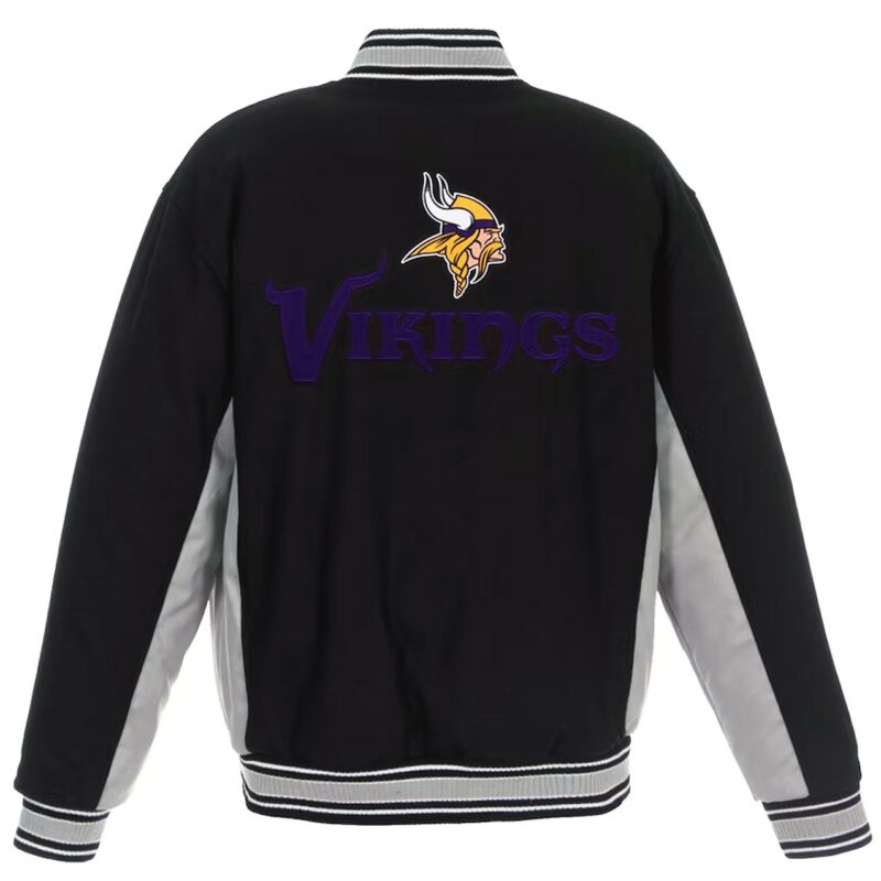 Black/Gray Minnesota Vikings Varsity Wool Jacket