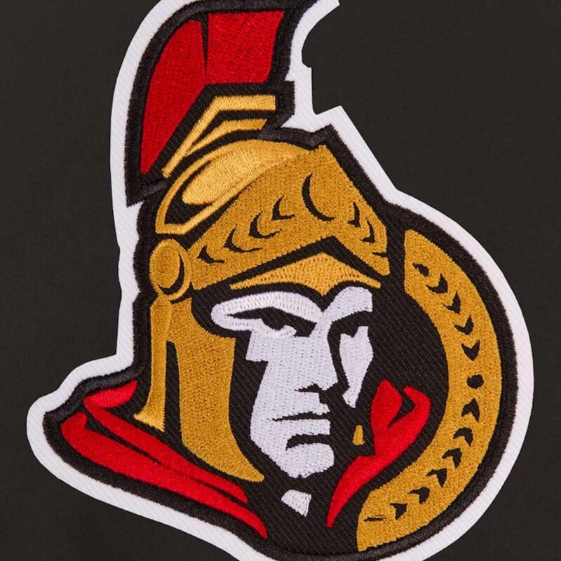 Black Ottawa Senators Front Hit Poly Twill Jacket