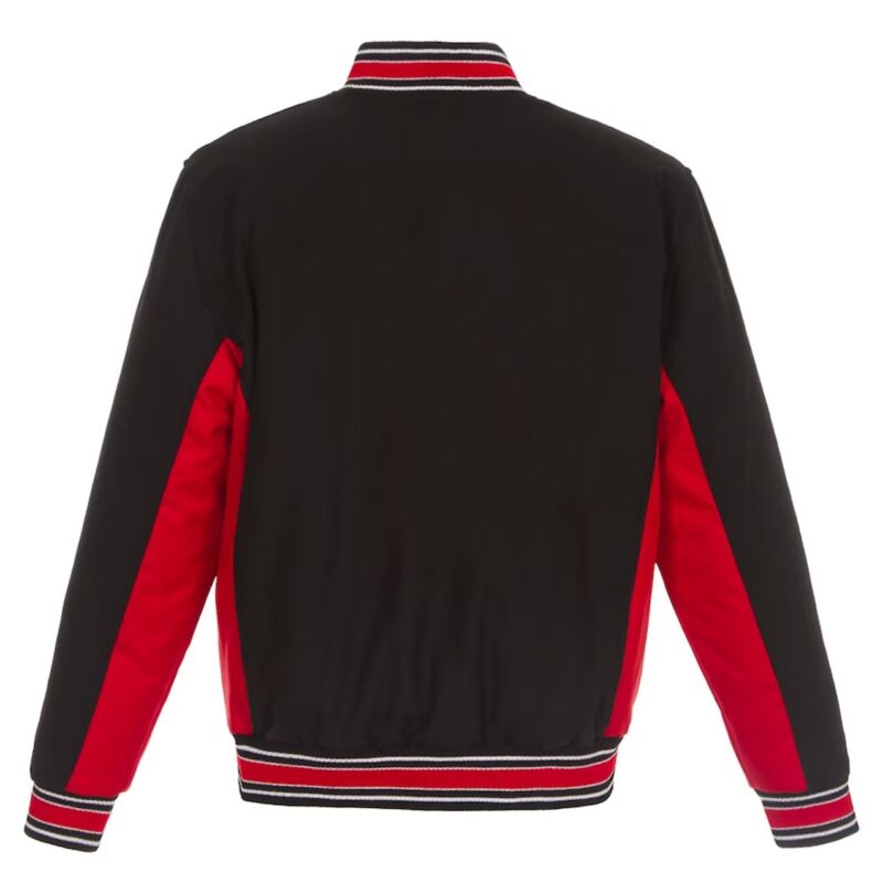 Black/Red Ottawa Senators Accent Wool Poly-Twill Varsity Jacket