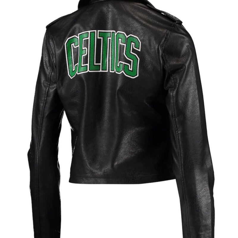 Boston Celtics Black Moto Full-Zip Jacket