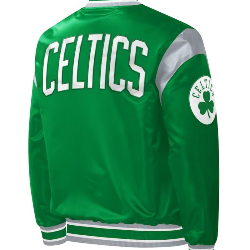 Boston Celtics Force Play Kelly Green Varsity Satin Jacket