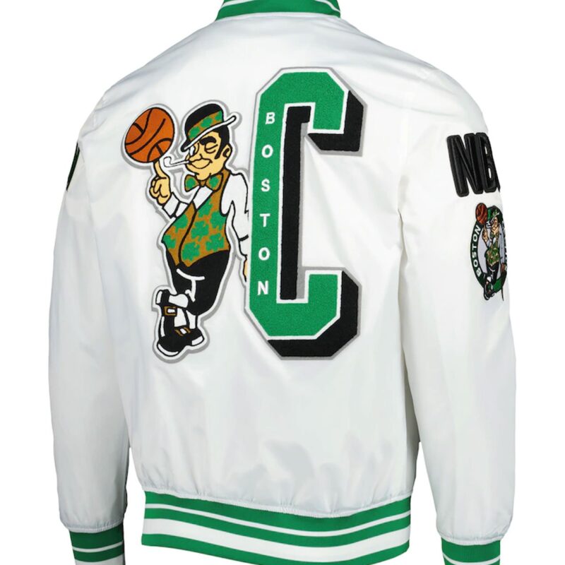 Boston Celtics Capsule Mash Up White Satin Full-Snap Jacket