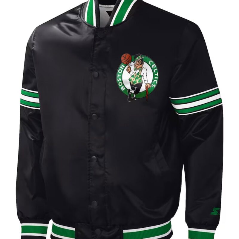 Slider Boston Celtics Black Varsity Satin Jacket