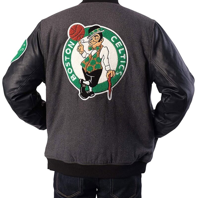 Boston Celtics Varsity Charcoal and Black Jacket