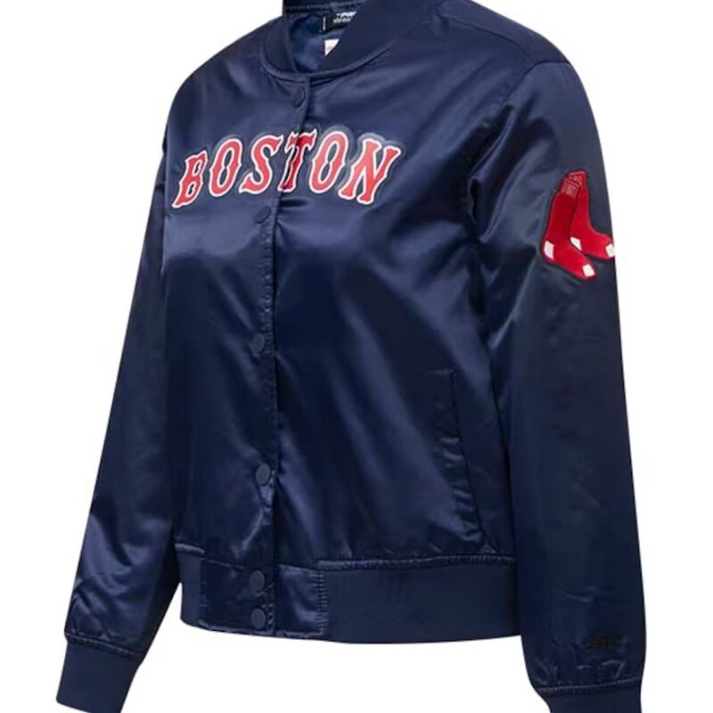 Navy Boston Red Sox Full-Snap Satin Jacket