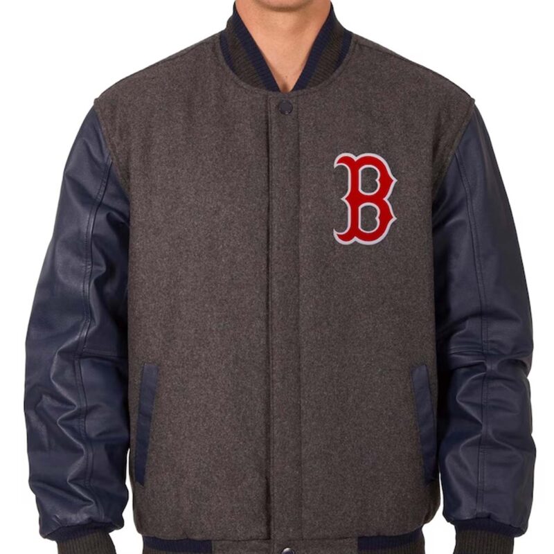 Boston Red Sox Charcoal and Navy Varsity Jacket