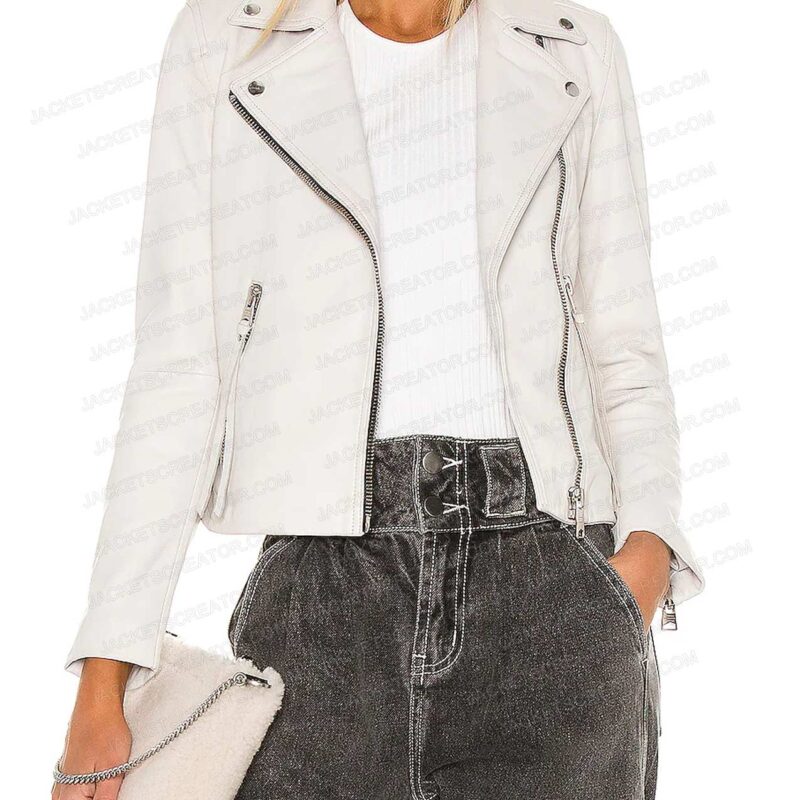 Chesapeake Shores Emilie Ullerup White Leather Jacket