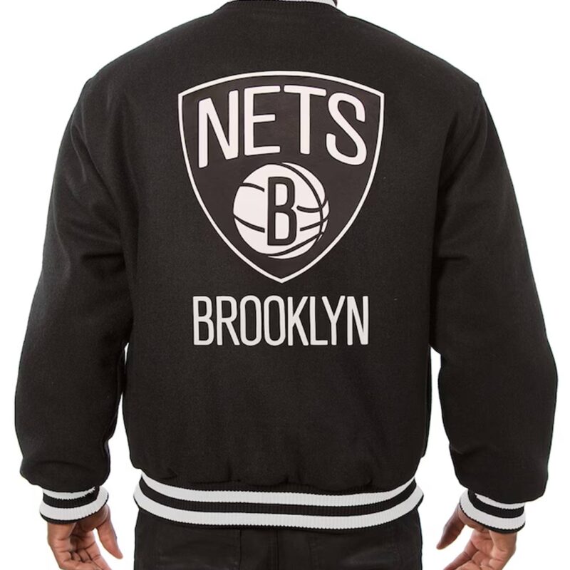 Brooklyn Nets Black Varsity Wool Jacket
