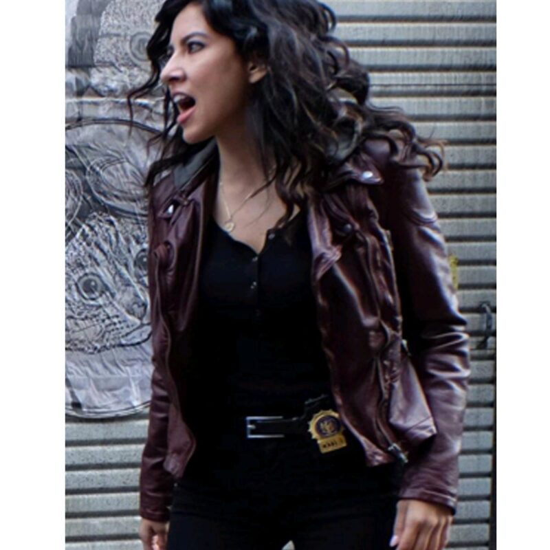 Brooklyn Nine Nine S07 Stephanie Beatriz Leather Hooded Jacket