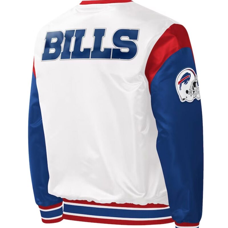 Buffalo Bills Throwback Warm Up Pitch Varsity Satin Jacket