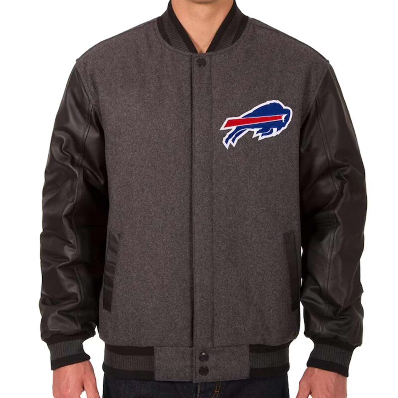 Buffalo Bills Charcoal and Black Varsity Jacket