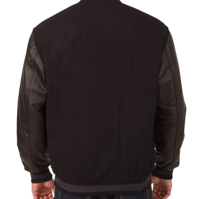 Carolina Hurricanes Varsity Black Wool & Leather Jacket