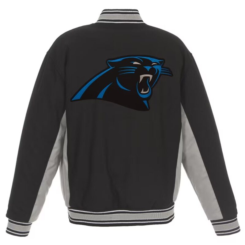 Carolina Panthers Black and Gray Varsity Wool Jacket