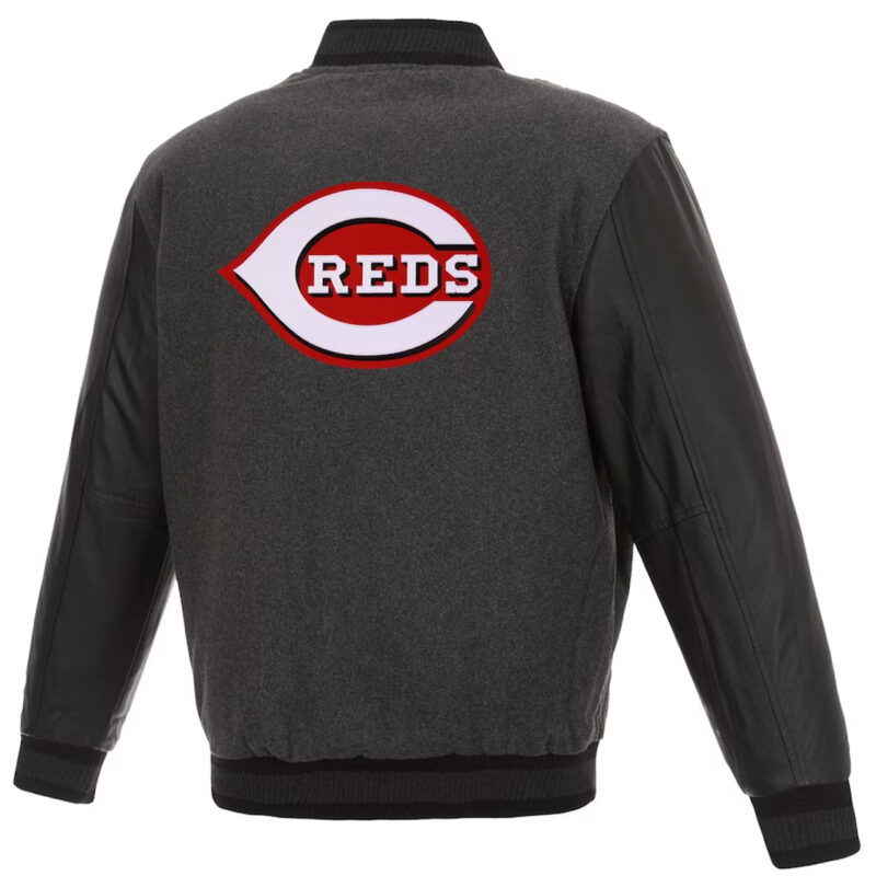 Charcoal/Black Cincinnati Reds Varsity Jacket