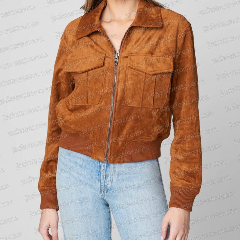 Poker Face Natasha Lyonne Flight Suede Jacket