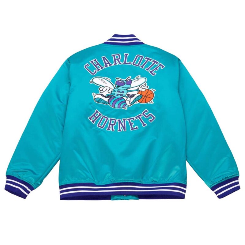 Charlotte Hornets Heavyweight Aqua Satin Jacket