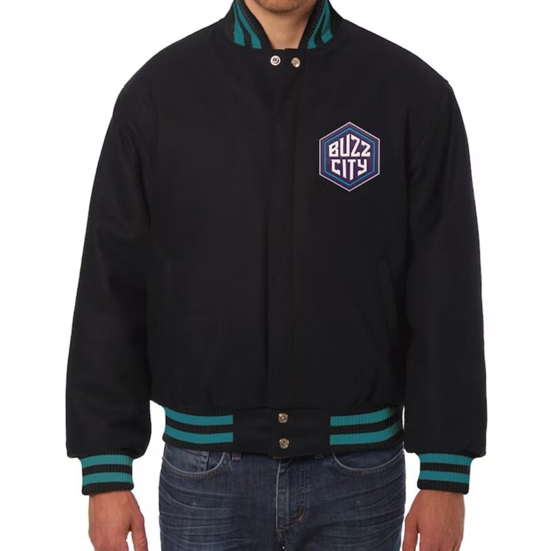 Charlotte Hornets Black Varsity Wool Jacket