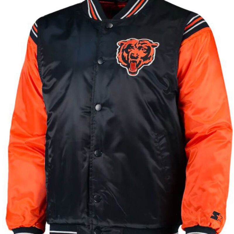 Chicago Bears Navy Blue and Orange Starter Jacket