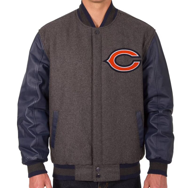 Chicago Bears Charcoal and Navy Varsity Jacket