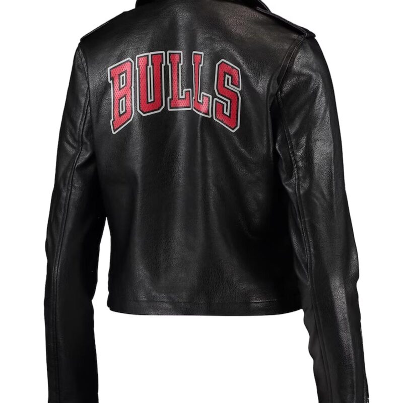 Chicago Bulls Black Moto Leather Jacket