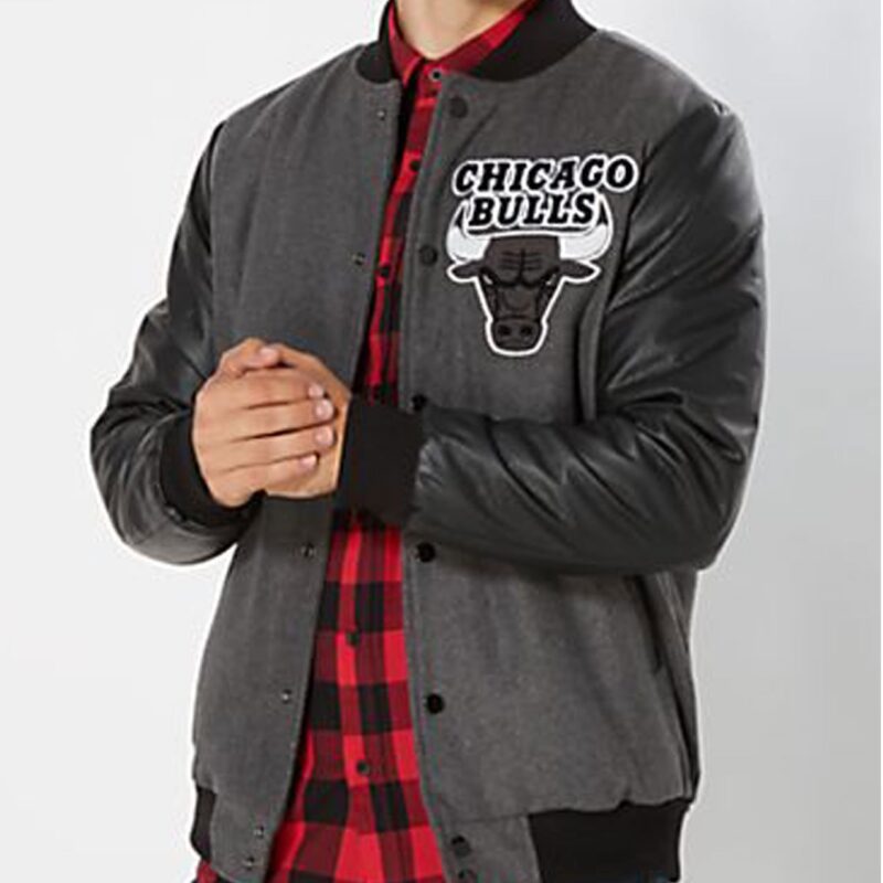 Chicago Bulls Varsity Black and Grey Jacket