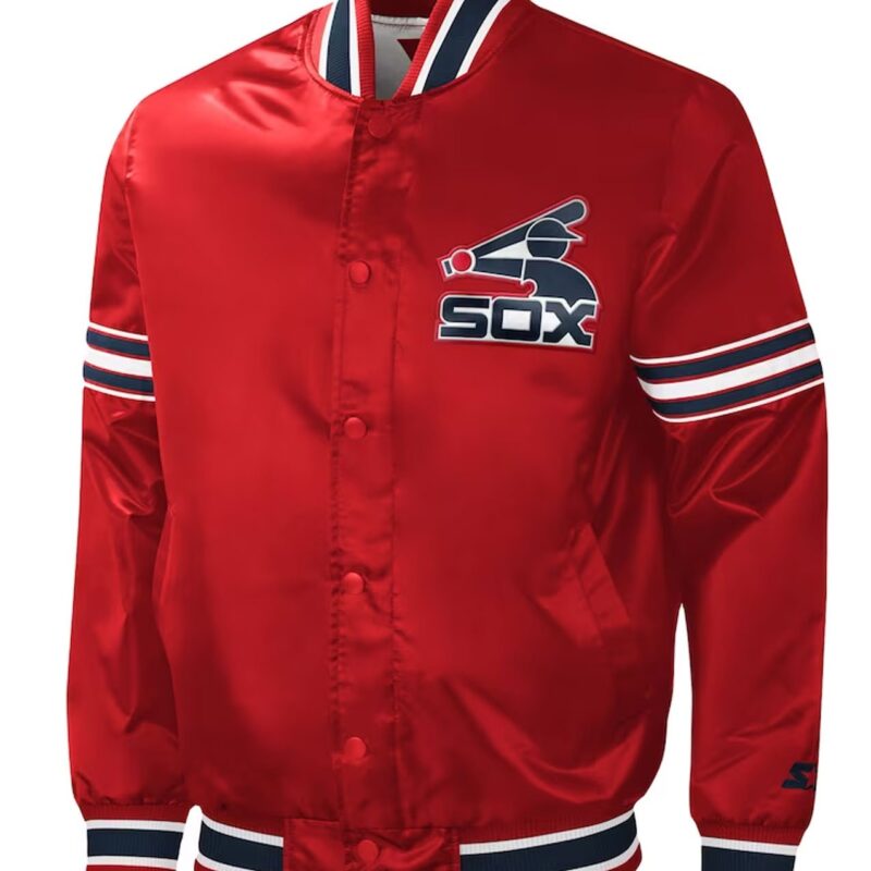 Slider Chicago White Sox Red Varsity Satin Jacket