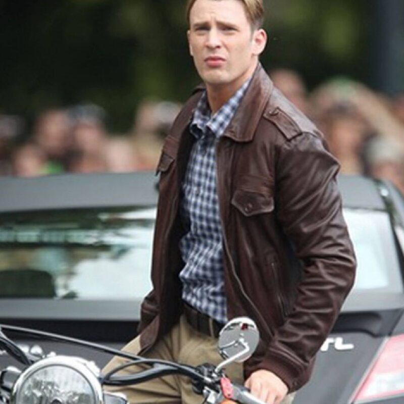 Captain America The Avengers Chris Evans Brown Leather Jacket
