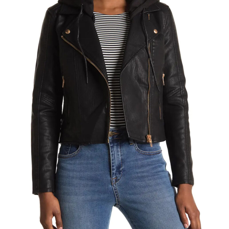 Christina Hall Christina in the Country Leather Hooded Jacket